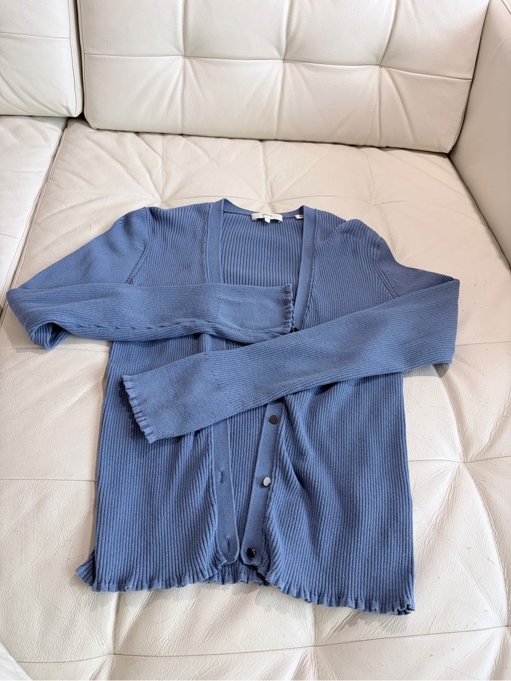 Vince Light Blue Ribbed Crewneck Sweater